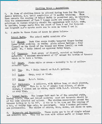 Rules for Apprentice Civilian Dress